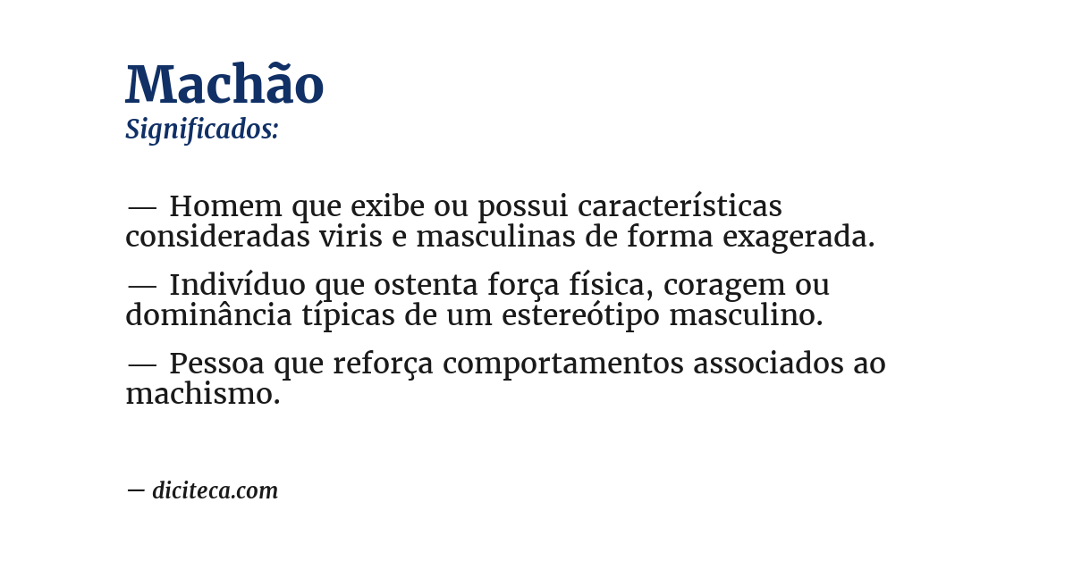 Significado de machão