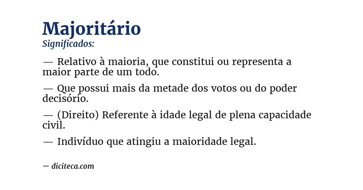 Significado de majoritário