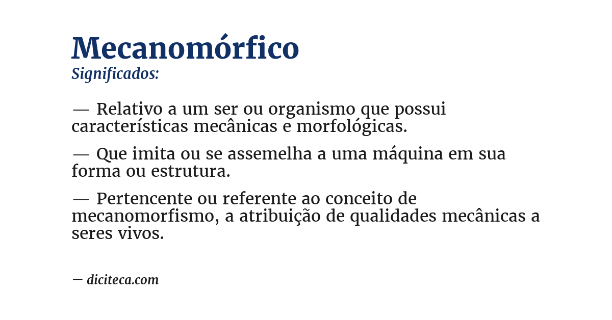 Significado de mecanomórfico