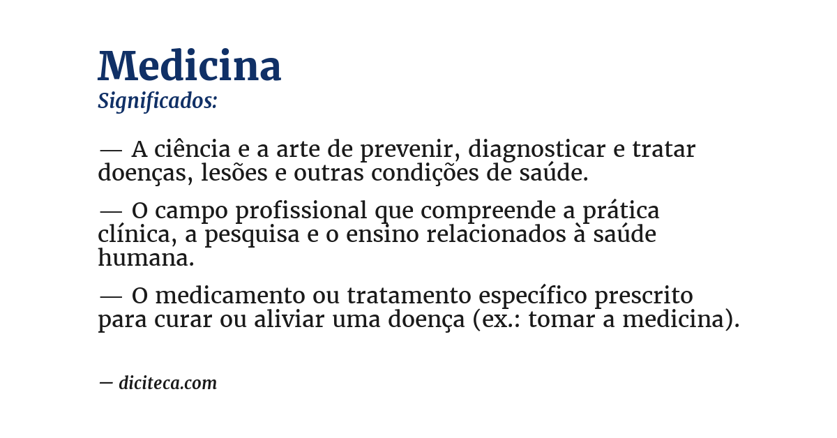 Significado de medicina