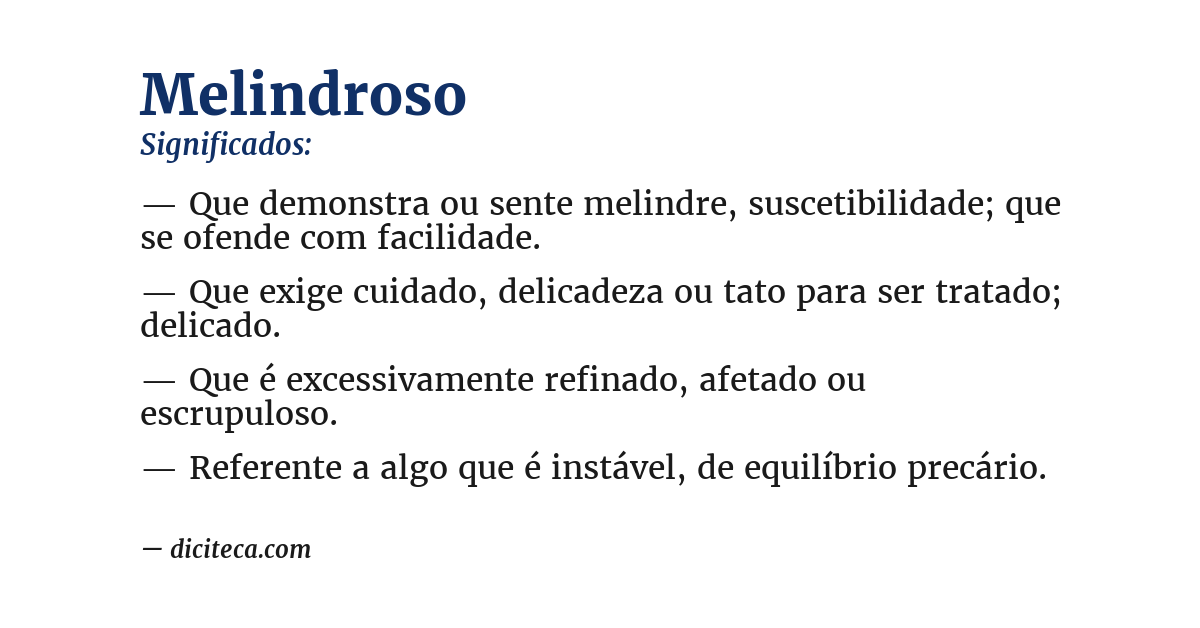 Significado de melindroso
