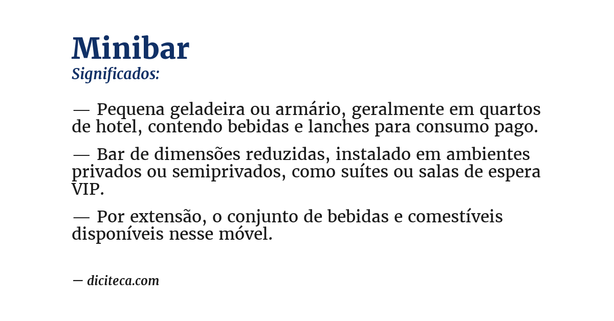 Significado de minibar