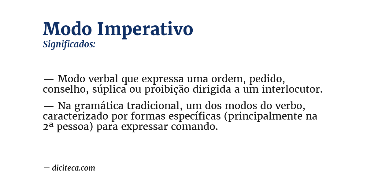 Significado de modo imperativo