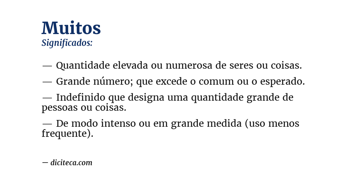 Significado de muitos