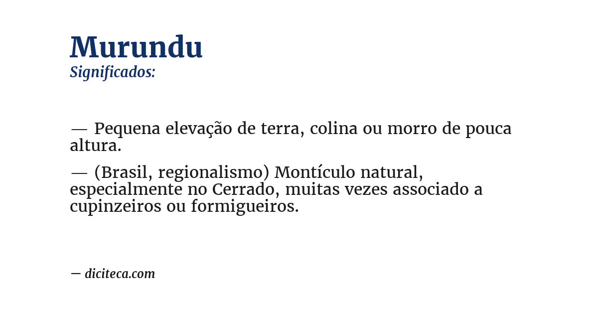 Significado de murundu