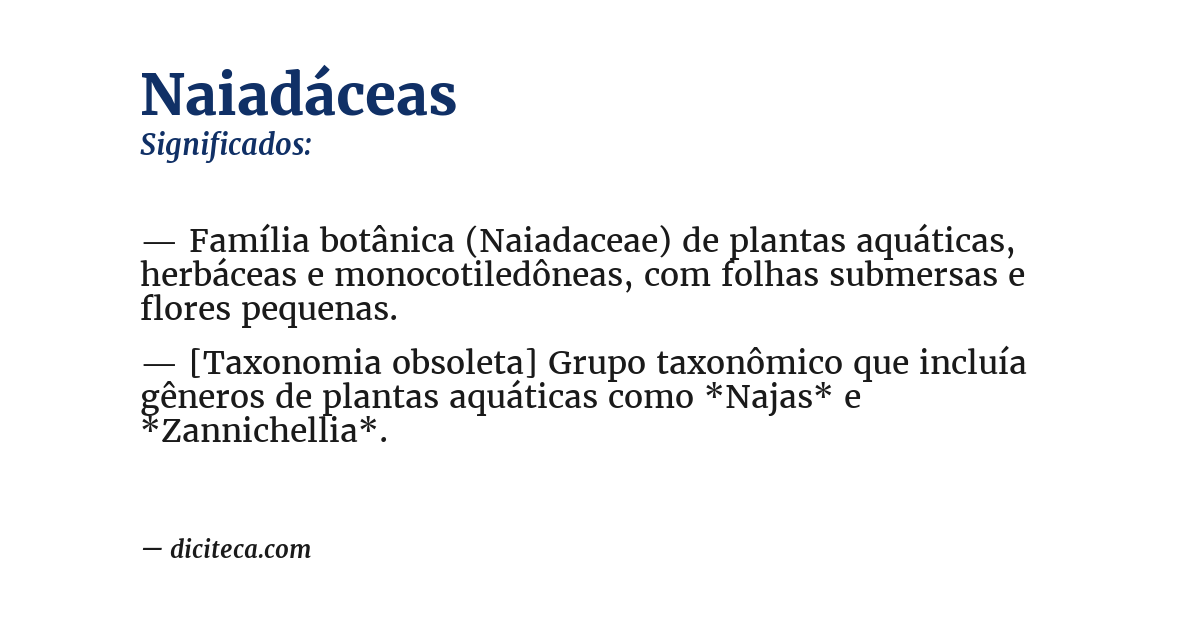 Significado de naiadáceas
