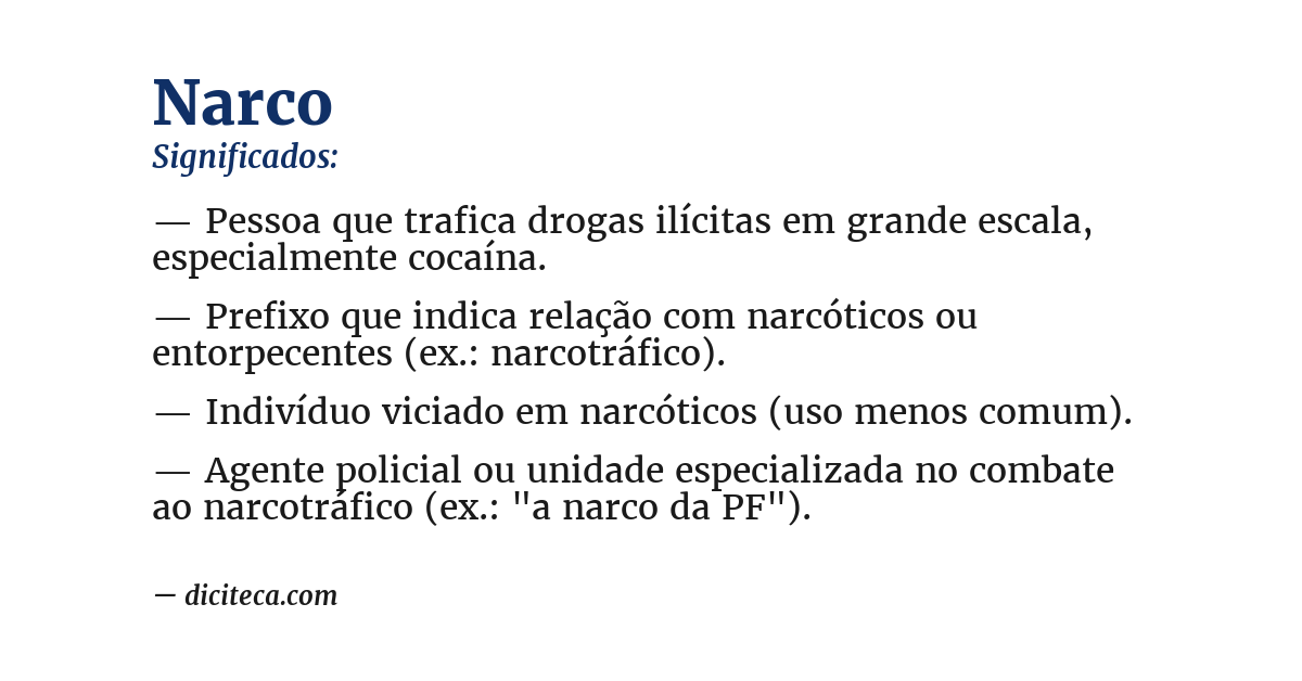 Significado de narco