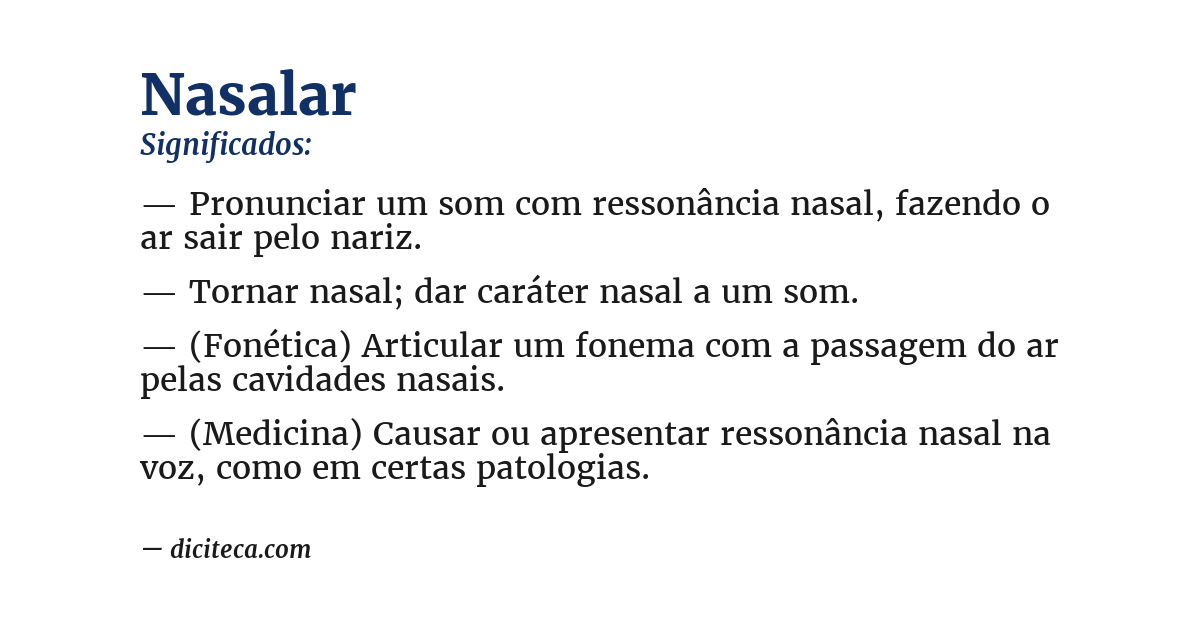 Significado de nasalar