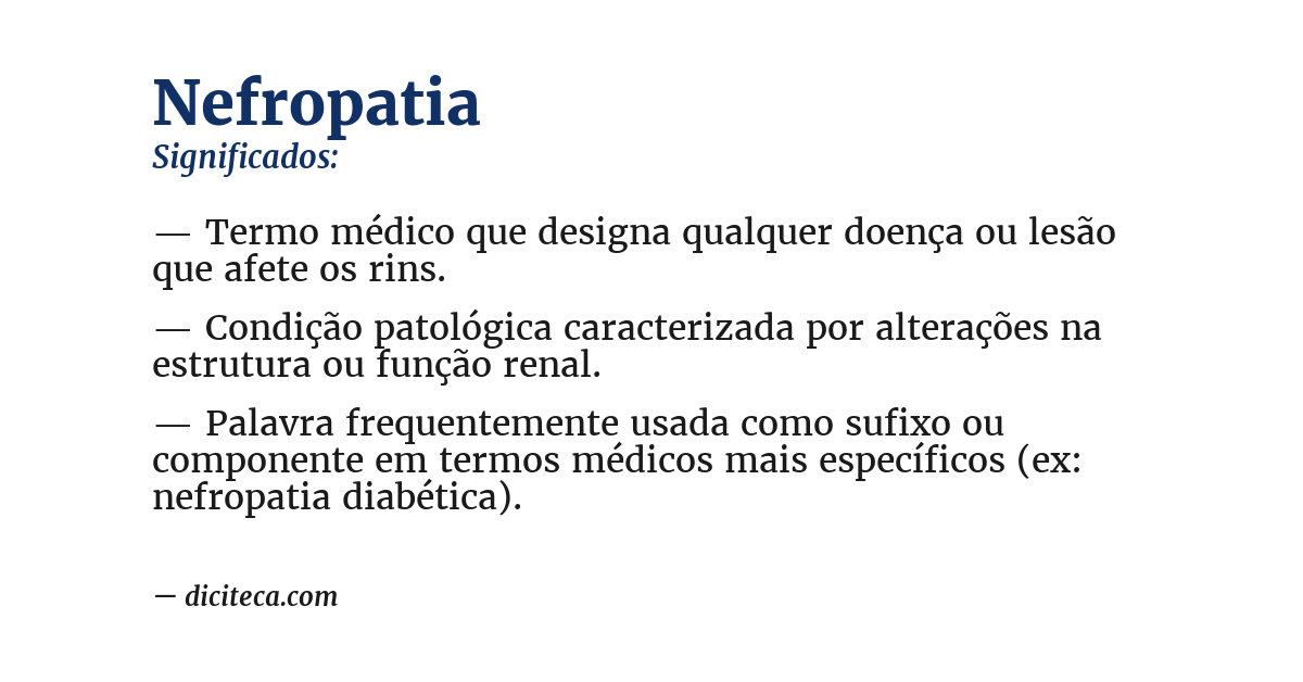 Significado de nefropatia