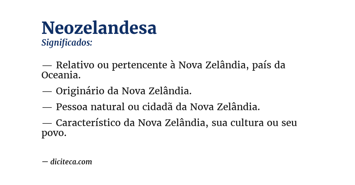 Significado de neozelandesa