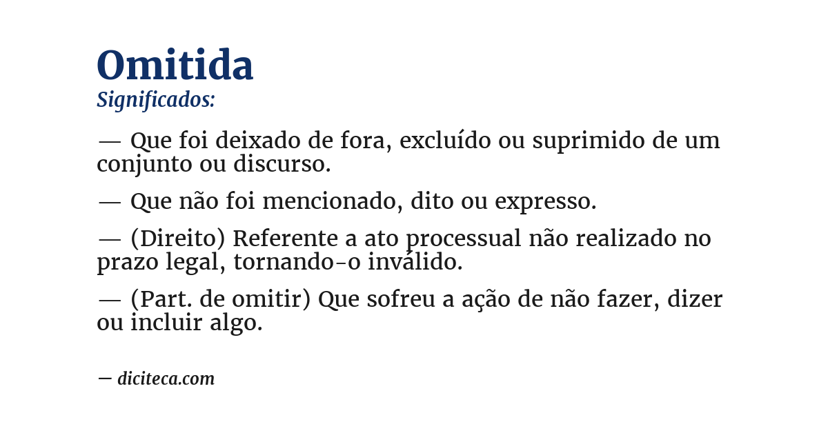 Significado de omitida
