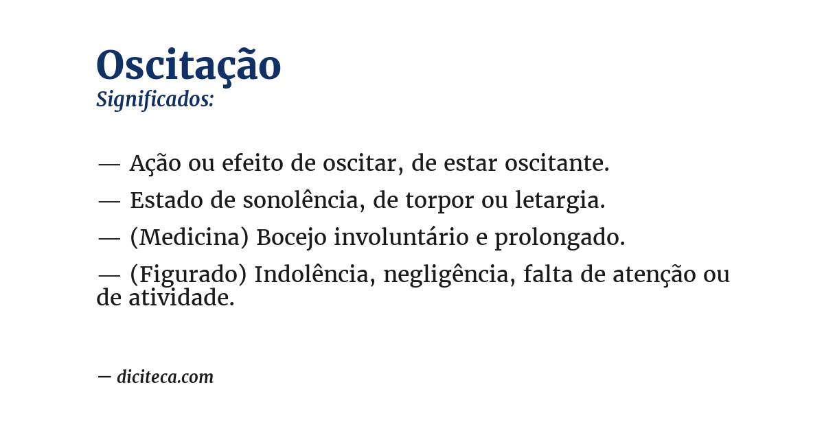 Significado de oscitação