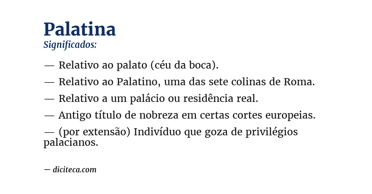 Significado de palatina