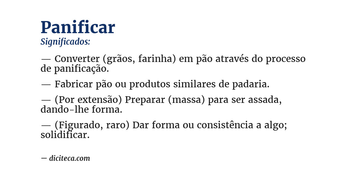 Significado de panificar