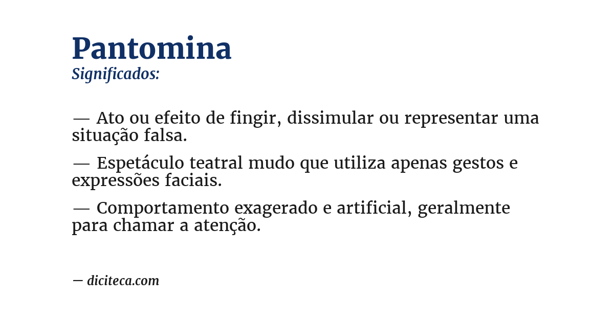 Significado de pantomina