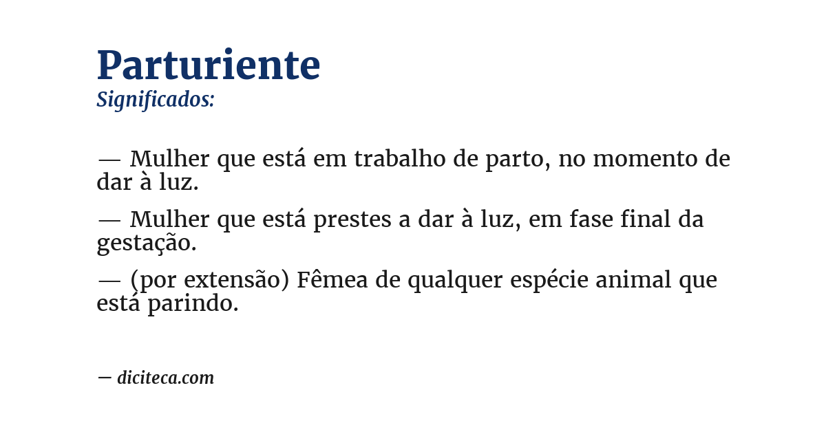Significado de parturiente