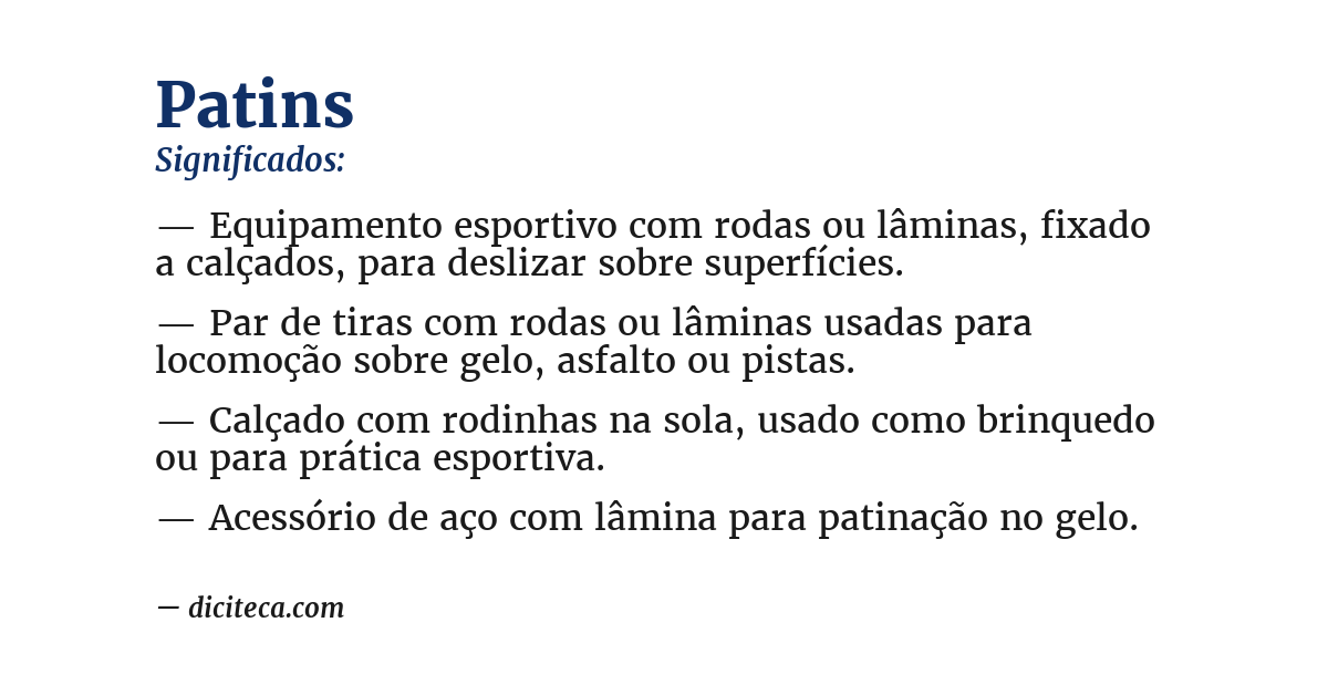 Significado de patins