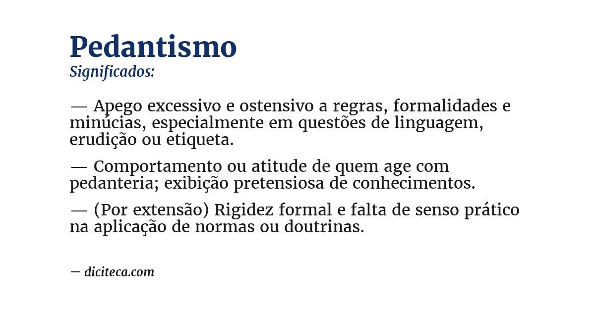 Significado de pedantismo