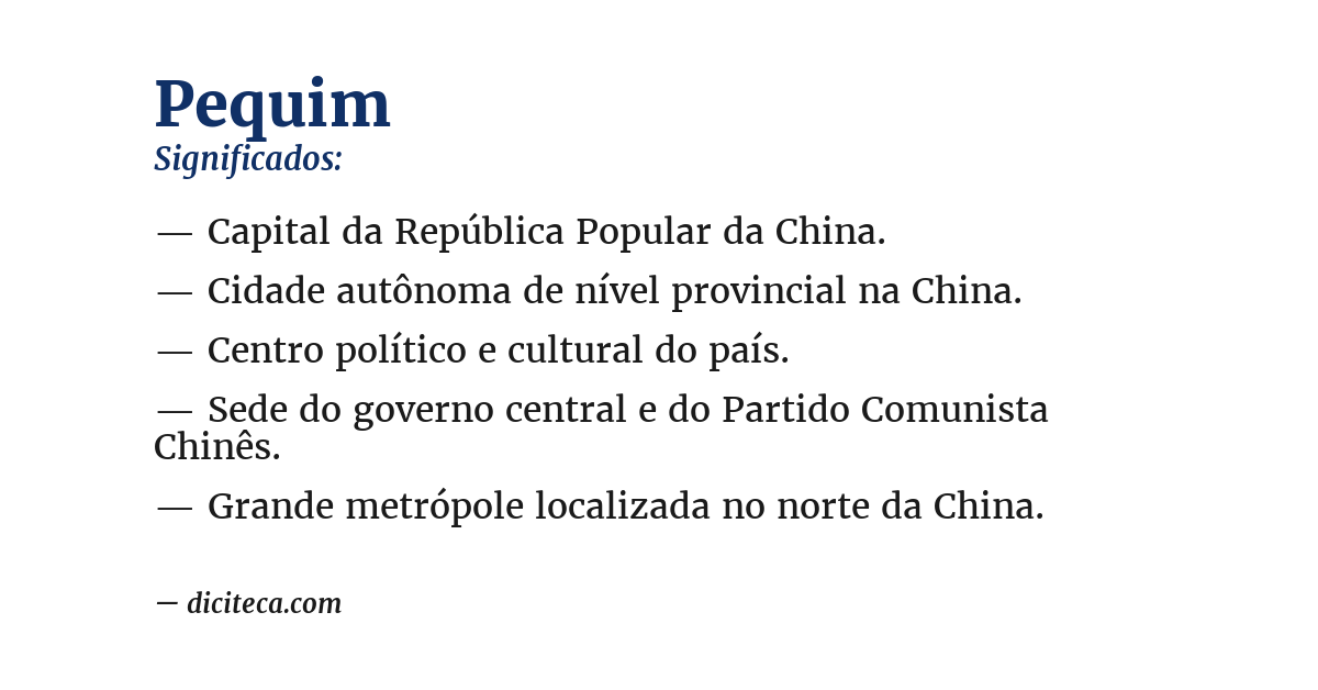 Significado de pequim
