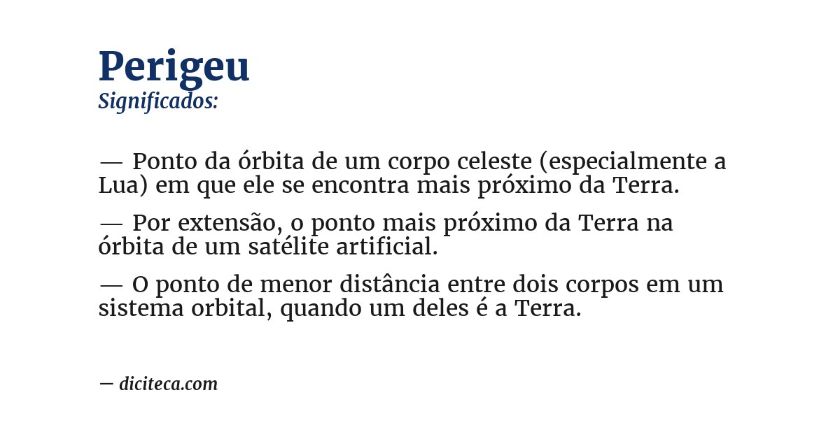 Significado de perigeu
