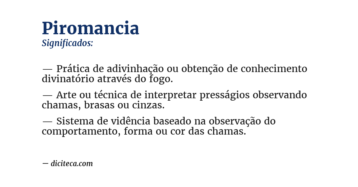 Significado de piromancia