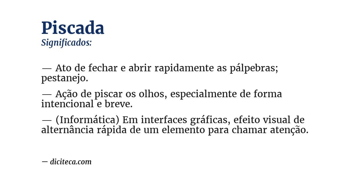 Significado de piscada