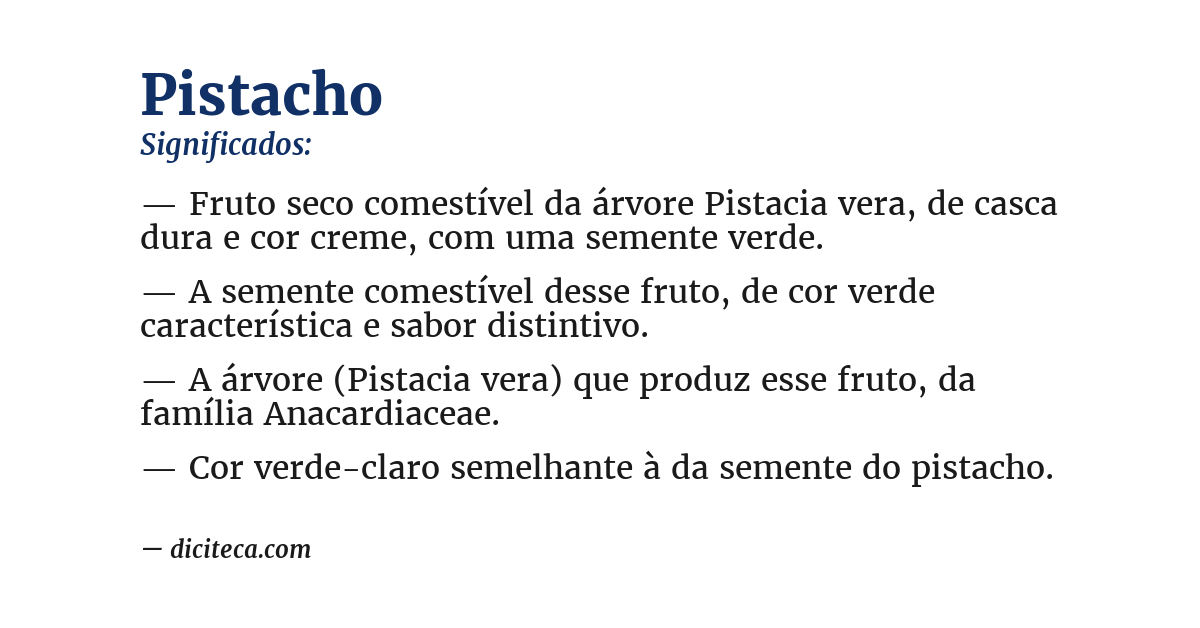 Significado de pistacho