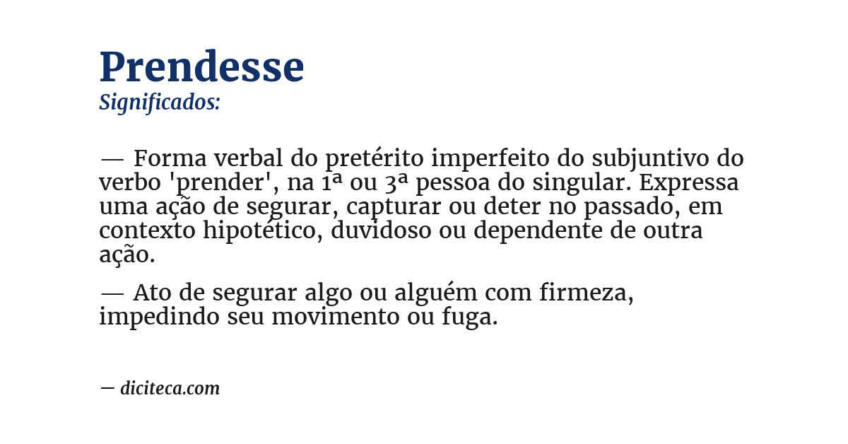Significado de prendesse