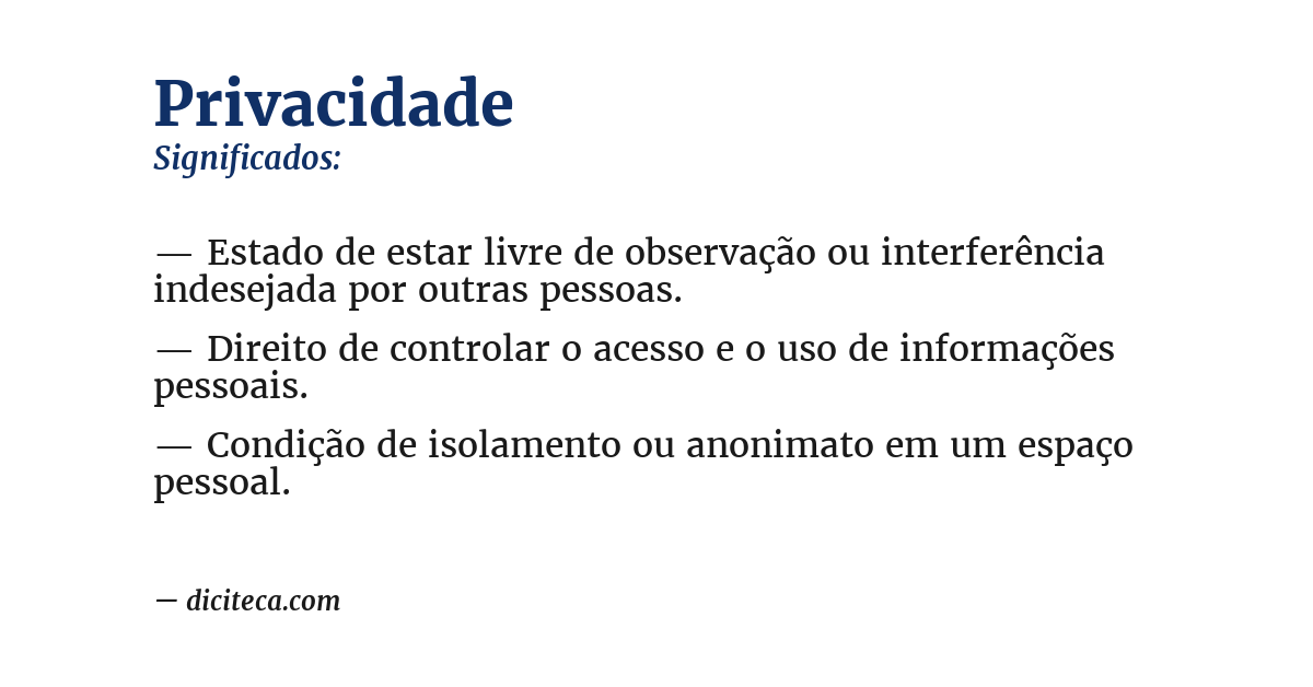 Significado de privacidade