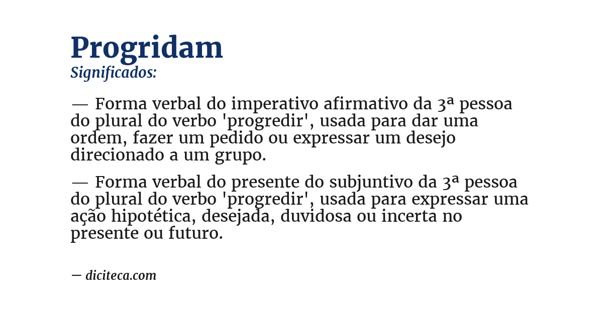 Significado de progridam