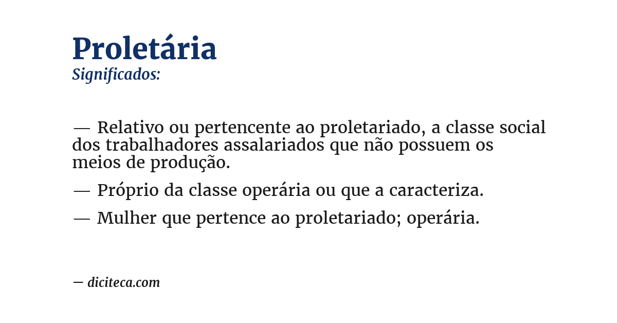 Significado de proletária