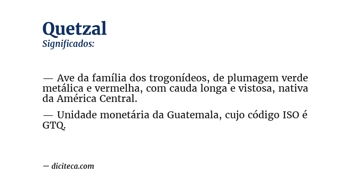 Significado de quetzal