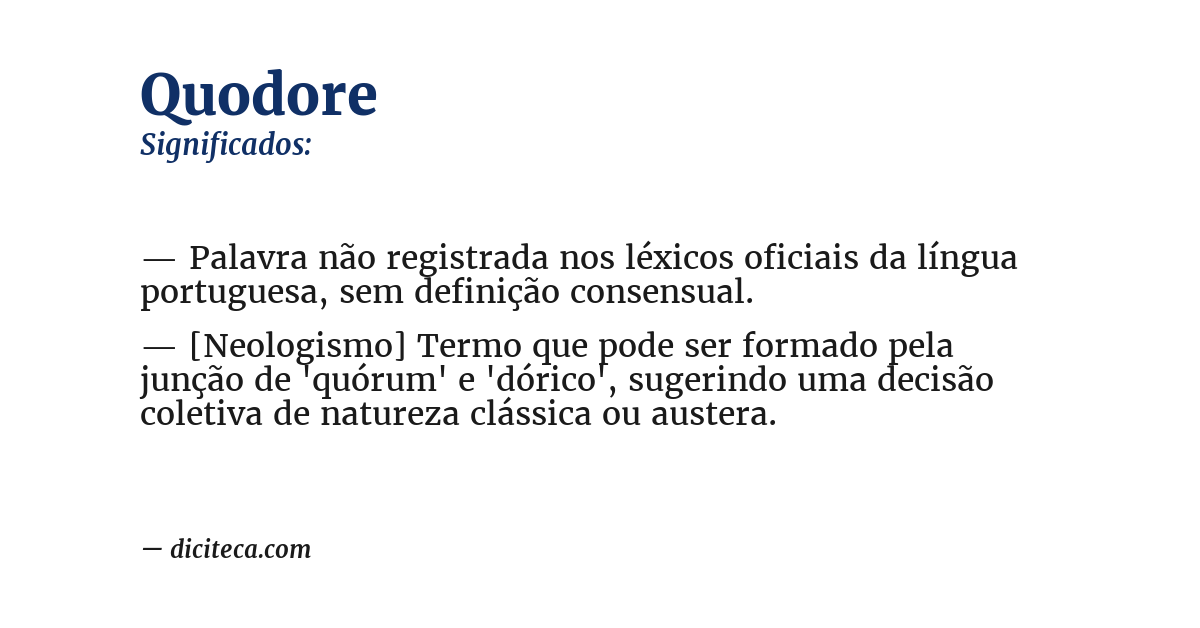 Significado de quodore