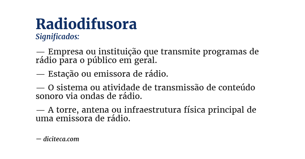 Significado de radiodifusora