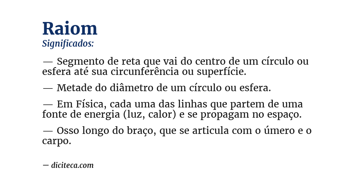 Significado de raiom