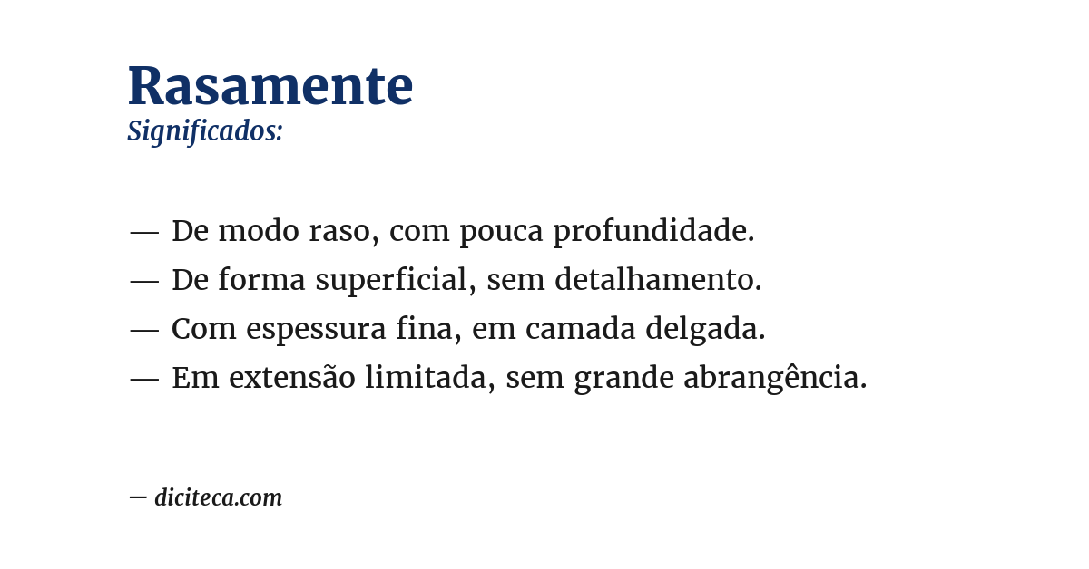 Significado de rasamente