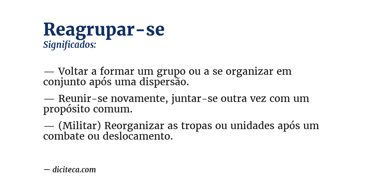Significado de reagrupar-se
