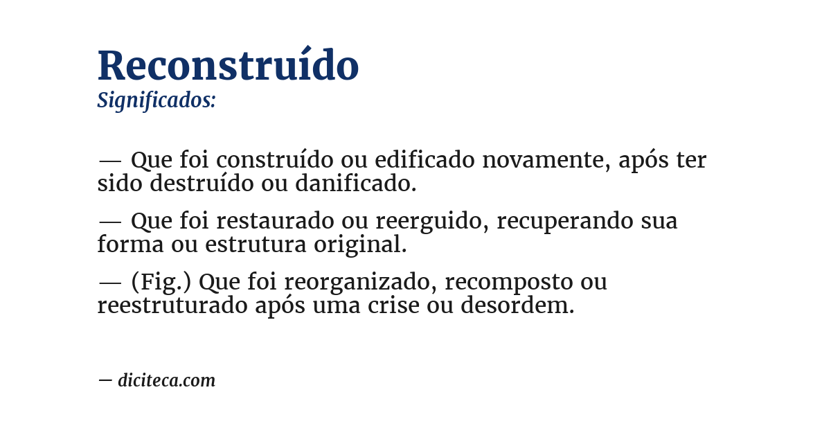 Significado de reconstruído