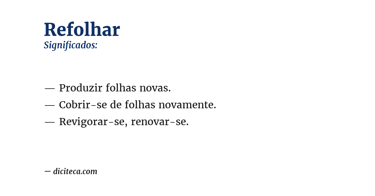 Significado de refolhar