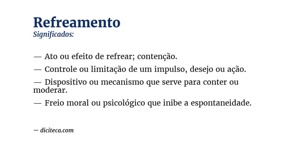 Significado de refreamento