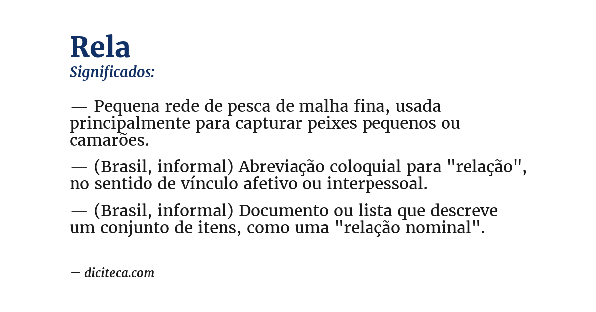 Significado de rela