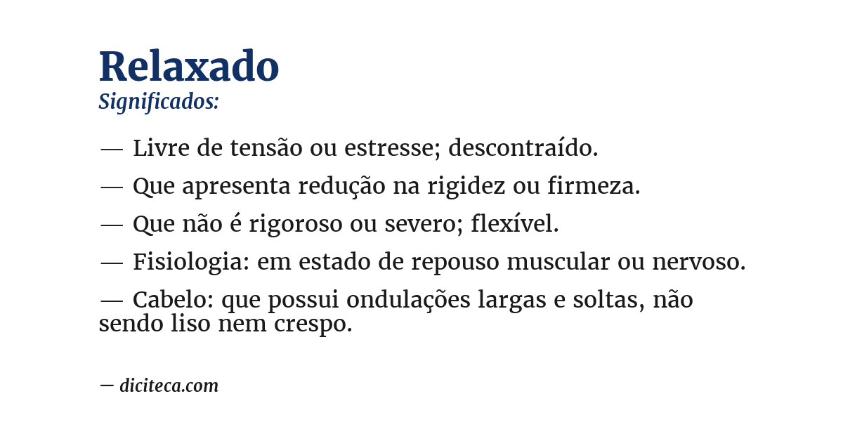 Significado de relaxado