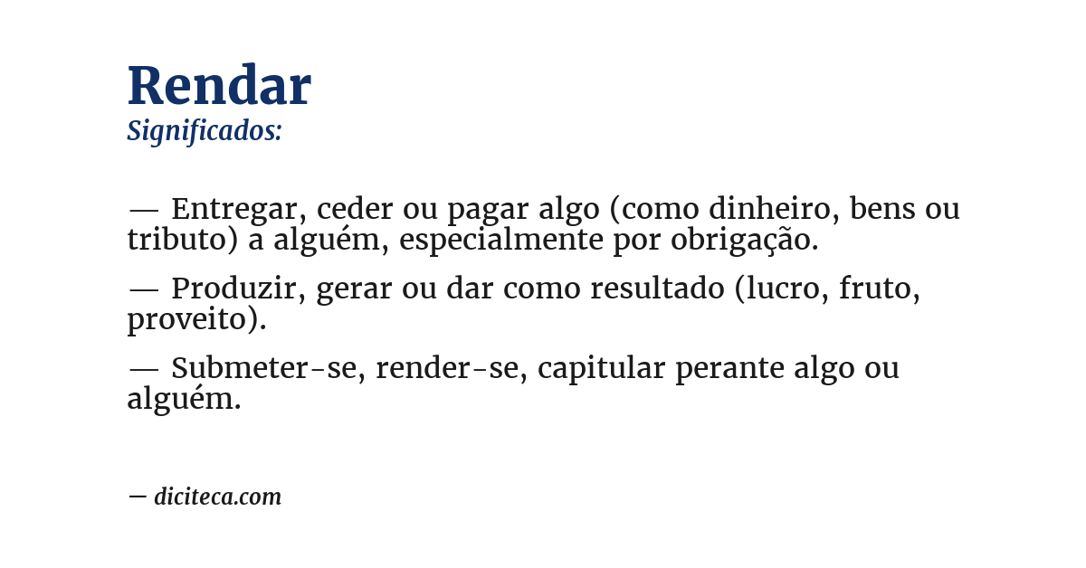 Significado de rendar