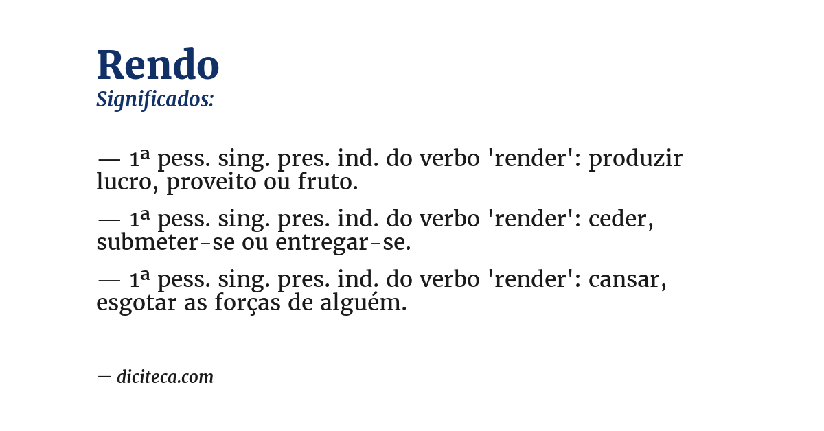 Significado de rendo