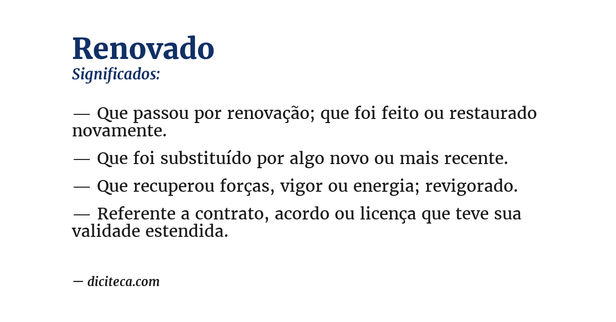 Significado de renovado