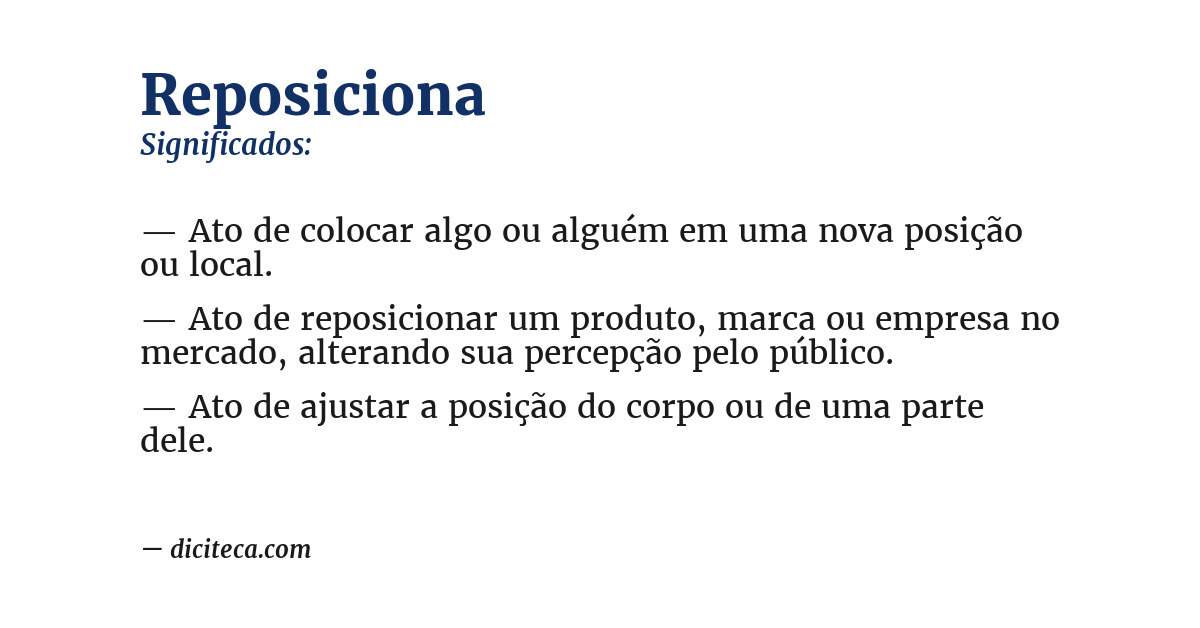 Significado de reposiciona