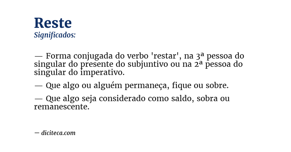 Significado de reste