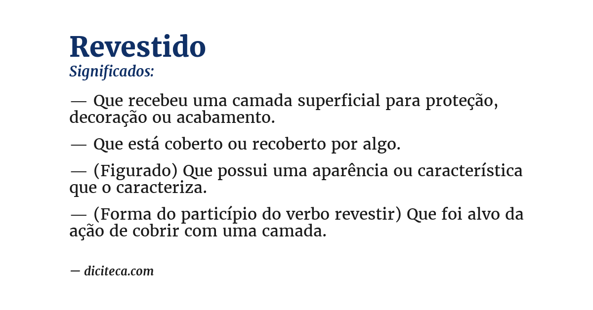 Significado de revestido