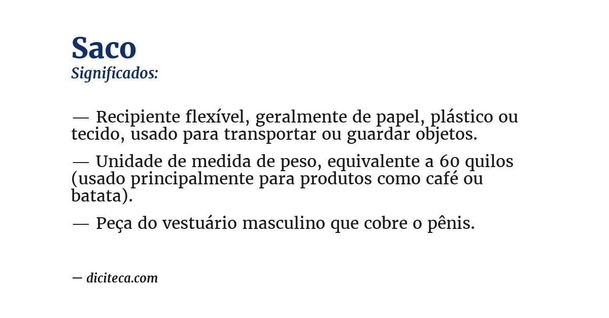 Significado de saco