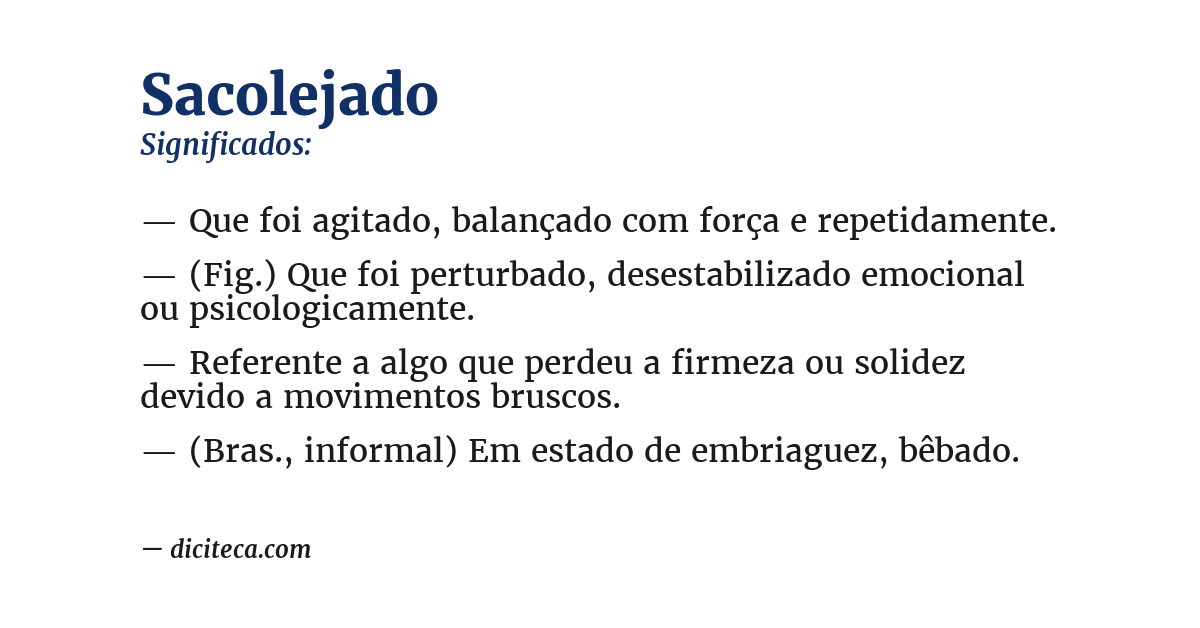 Significado de sacolejado